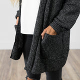 Chunky Knit Cardigan in Black