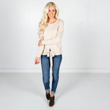 Topaz Tie Sweater in Beige