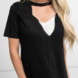 Lollie Choker Tee In Black -  Plus Sizes