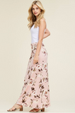 Floral A-Line Maxi Skirt - Black