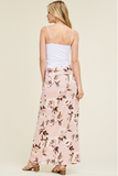 Floral A-Line Maxi Skirt - Black