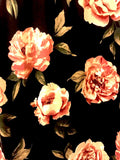 Floral A-Line Maxi Skirt - Black