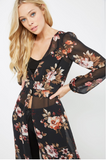 Carly Floral Chiffon Duster
