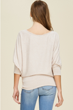 Dolman Sleeve Solid Knit Top