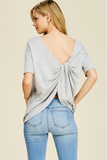 Gathered Twist Back Short Sleeve Top