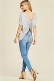 Gathered Twist Back Short Sleeve Top