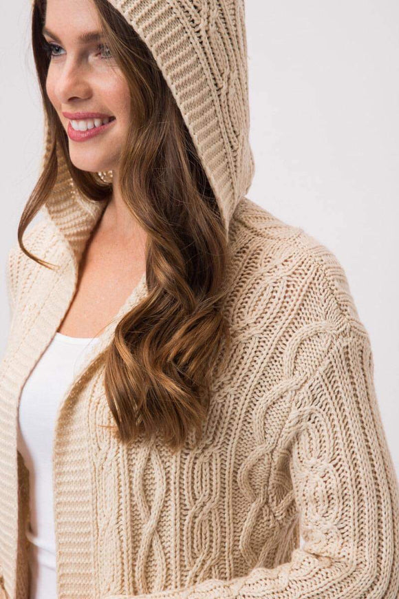Harper Hooded Cardigan Sweater - Available in Natural