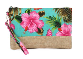 Hibiscus Wristlet Cosmetic & Multipurpose Bag