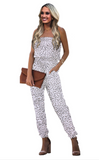 Cambry Leopard Strapless Jumpsuit