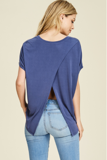 Dolman Sleeve Split Back Top