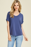 Dolman Sleeve Split Back Top