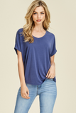 Dolman Sleeve Split Back Top