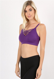 Front V-Lattice Bralette - Cabernet