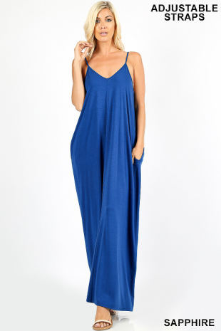 V-Neck Cami Maxi Dress - Sapphire