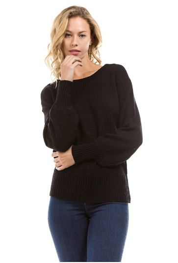 Roxy Bow Sweater - Black
