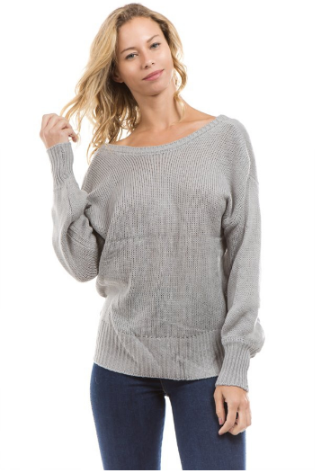 Roxy Bow Sweater - Grey