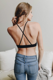 Crochet Lace High Neck Bralette - Black