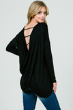 Fayth Crossed Open Back Top - Black