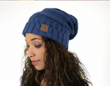 Slouchy Beanie - Tri-Color Brown