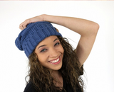 Slouchy Beanie - Tri-Color Dark Rose