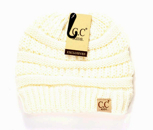 Kids Solid Beanie - Ivory
