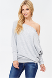 Kaelyn Off Shoulder Sweater - Available in Heather Grey