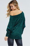 Kaelyn Off Shoulder Sweater - Available in Heather Grey