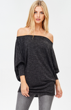 Kaelyn Off Shoulder Sweater - Available in Heather Grey