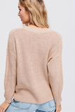 Talia Cutout Neck Detail Sweater - Available in Red