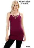 Jazlyn V-Lattice Cami - Available in Wine