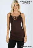 Jazlyn V-Lattice Cami, Plus - Available in Americano