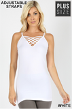 Jazlyn V-Lattice Cami, Plus - Available in White