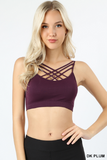 Seamless Triple Criss-Cross Bralette - Dark Plum