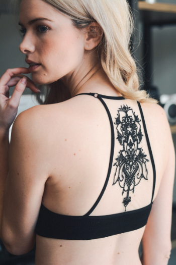 Tattoo Mesh Razorback Bralette - Available In Black